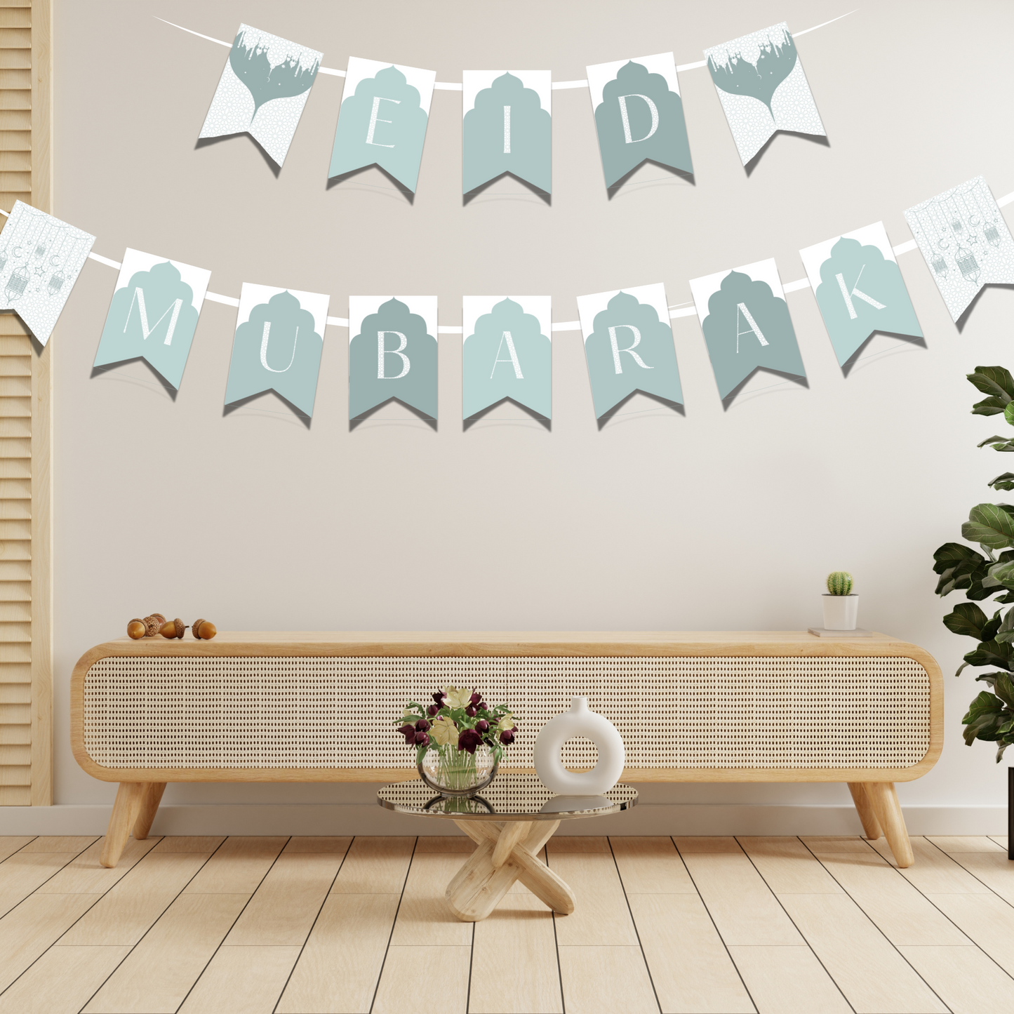 Bannière de l'Aïd Moubarak – Décoration imprimable | Décorations de fête, guirlande de l'Aïd, fournitures pour fêtes musulmanes