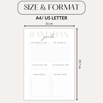 Ultimate Ramadan Planner Bundle: Digital Quran & Salat Tracker, Meal Planner, Undated Journal & More – All-in-One Muslim Calendar