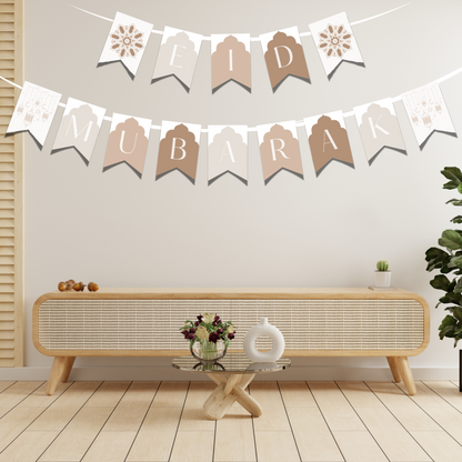 Bannière de l'Aïd Moubarak – Décoration imprimable | Décorations de fête, guirlande de l'Aïd, fournitures pour fêtes musulmanes