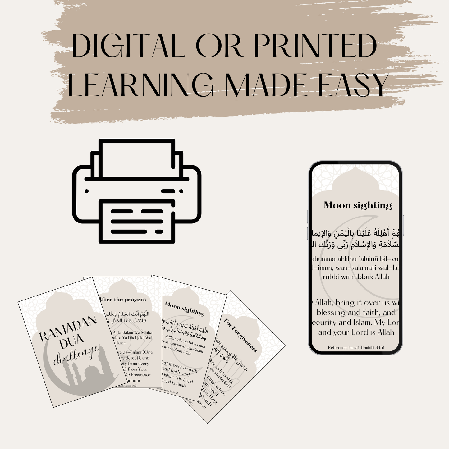 30 Du'a Flashcards: Islamic Printable | Arabic, Transliteration & English | Digital Gift