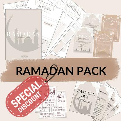 Pack numérique Ramadan – Agenda, défi Dua et cartes mémo des 99 noms d’Allah