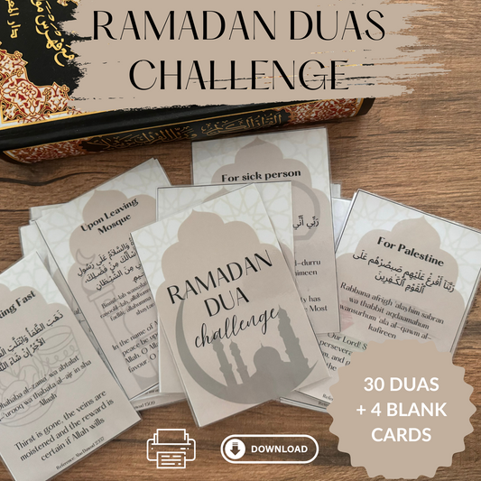 30 Du'a Flashcards: Islamic Printable | Arabic, Transliteration & English | Digital Gift