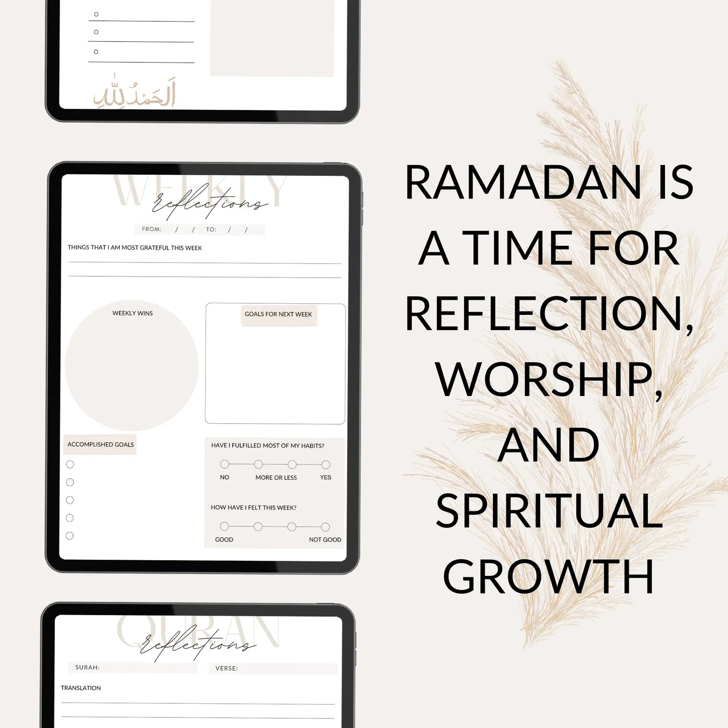 Ultimate Ramadan Planner Bundle: Digital Quran & Salat Tracker, Meal Planner, Undated Journal & More – All-in-One Muslim Calendar