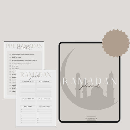 Ultimate Ramadan Planner Bundle: Digital Quran & Salat Tracker, Meal Planner, Undated Journal & More – All-in-One Muslim Calendar