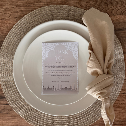 Invitation et décoration du Ramadan : cartes de remerciement pour les invités, invitation à une fête Iftar, modèle islamique